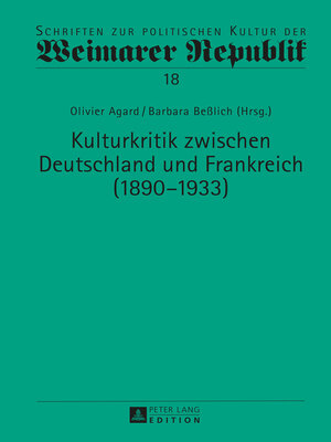 cover image of Kulturkritik zwischen Deutschland und Frankreich (18901933)